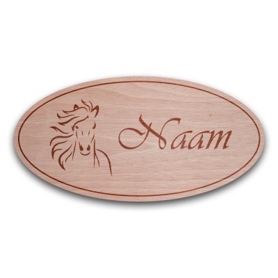 Houten Naambord Ovaal Paard - 2