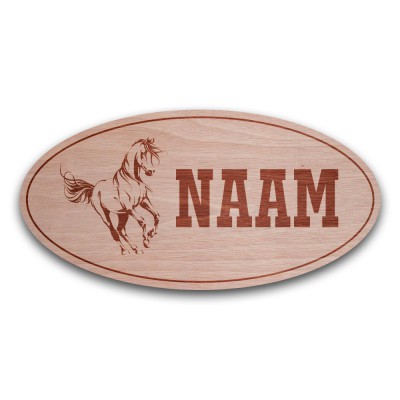 Houten Naambord Ovaal Galop - 1