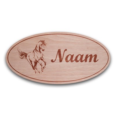 Houten Naambord Ovaal Galop - 2