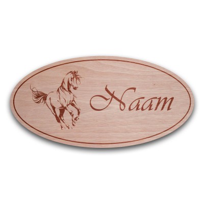 Houten Naambord Ovaal Galop - 3