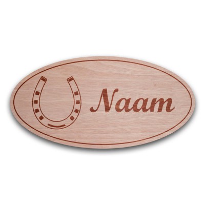 Houten Naambord Ovaal Hoefijzer - 2