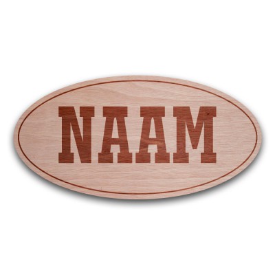 Houten Naambord Ovaal - 1