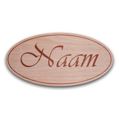 Houten Naambord Ovaal - 2