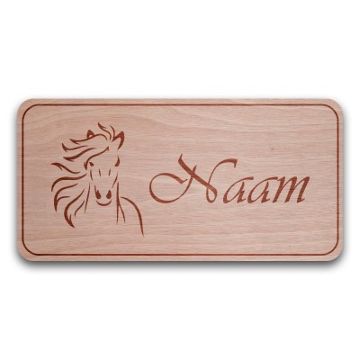 Houten Naambord Rechthoek Paard - 3