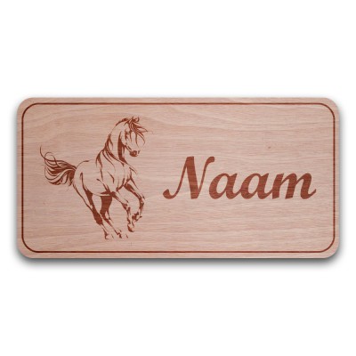 Houten Naambord Rechthoek Galop - 2