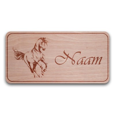 Houten Naambord Rechthoek Galop - 3