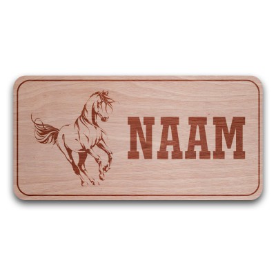 Houten Naambord Rechthoek Galop - 1