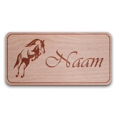 Houten Naambord Rechthoek Springen - 3