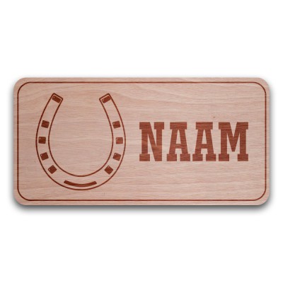 Houten Naambord Rechthoek Hoefijzer - 1