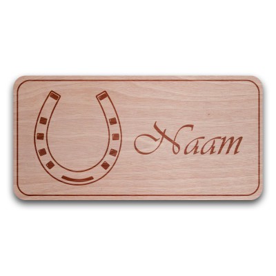 Houten Naambord Rechthoek Hoefijzer - 2
