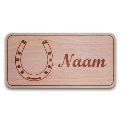 Houten Naambord Rechthoek Hoefijzer - 3