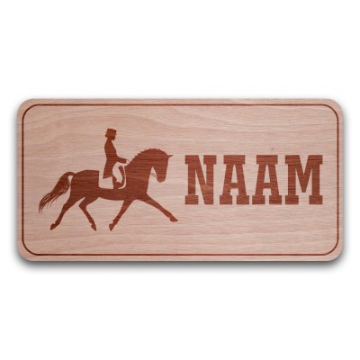 Houten Naambord Rechthoek Dressuur - 1