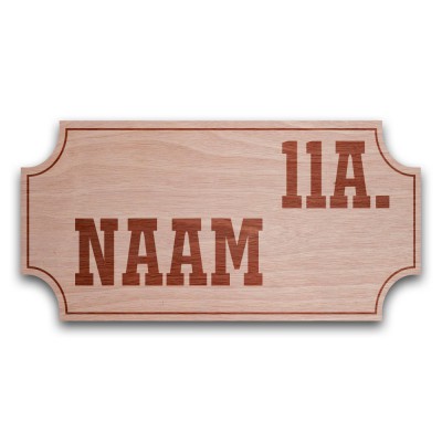 Houten Naambord Met Huisnummer Klassiek - 1