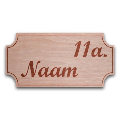 Houten Naambord Met Huisnummer Klassiek - 2