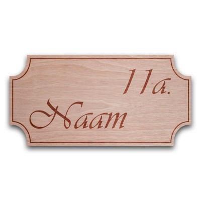 Houten Naambord Met Huisnummer Klassiek - 3