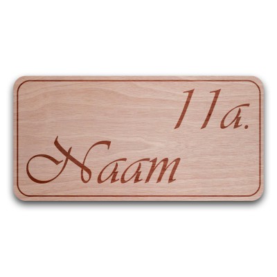 Houten Naambord Met Huisnummer Rechthoek - 1