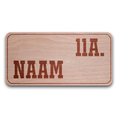 Houten Naambord Met Huisnummer Rechthoek - 2