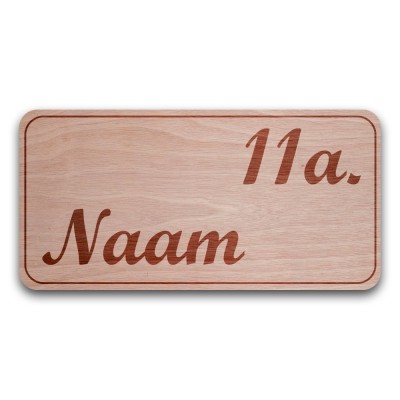Houten Naambord Met Huisnummer Rechthoek - 3