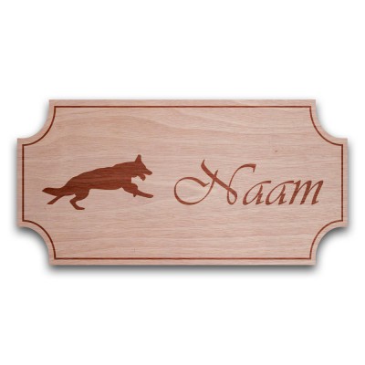Houten Naambord Klassiek Duitse Herder - 2