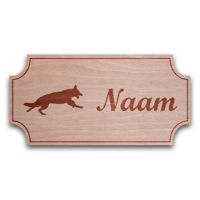 Houten Naambord Klassiek Duitse Herder - 3
