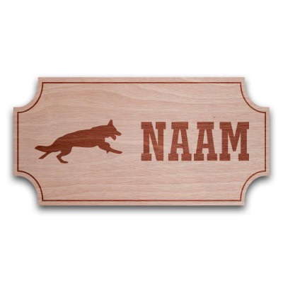 Houten Naambord Klassiek Duitse Herder - 1