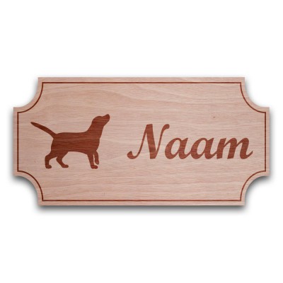 Houten Naambord Klassiek Labrador - 1