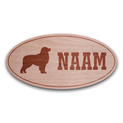 Houten Naambord Ovaal Berner Sennenhond - 1