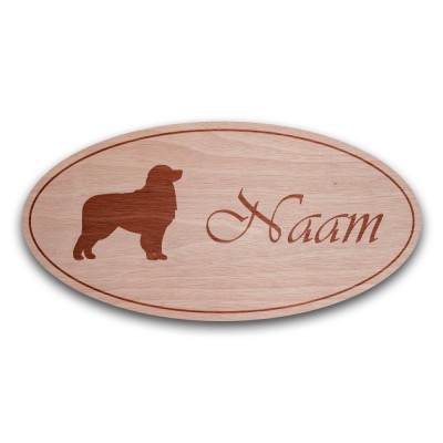 Houten Naambord Ovaal Berner Sennenhond - 3