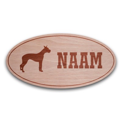 Houten Naambord Ovaal Boxer - 1