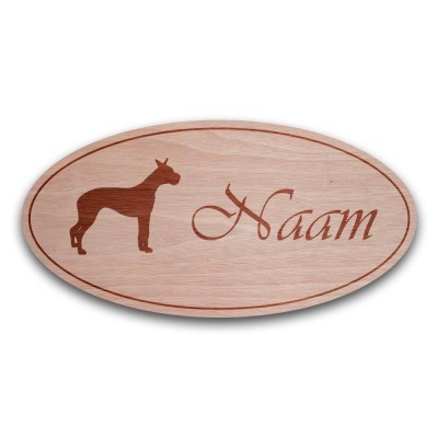 Houten Naambord Ovaal Boxer - 2
