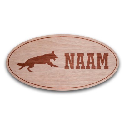 Houten Naambord Ovaal Duitse Herder - 2