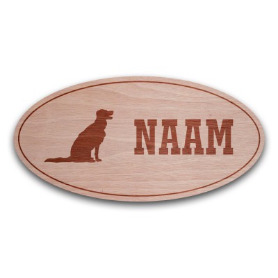 Houten Naambord Ovaal Golden Retriever - 1