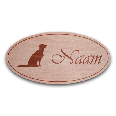 Houten Naambord Ovaal Golden Retriever - 2