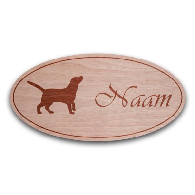 Houten Naambord Ovaal Labrador - 2