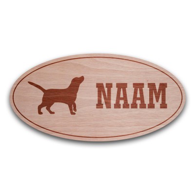 Houten Naambord Ovaal Labrador - 1