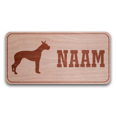 Houten Naambord Rechthoek Boxer - 1