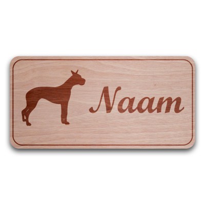 Houten Naambord Rechthoek Boxer - 2