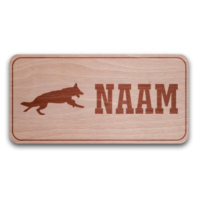 Houten Naambord Rechthoek Duitse Herder - 2