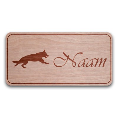 Houten Naambord Rechthoek Duitse Herder - 3