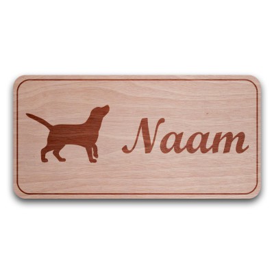 Houten Naambord Rechthoek Labrador - 1