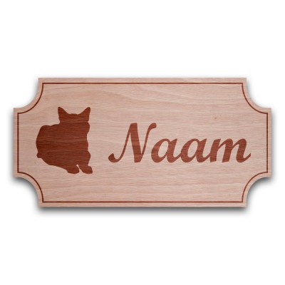 Houten Naambord Klassiek Kater - 1