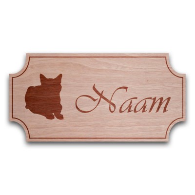 Houten Naambord Klassiek Kater - 2