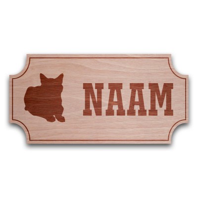 Houten Naambord Klassiek Kater - 3