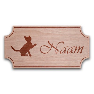 Houten Naambord Klassiek Kitten - 2