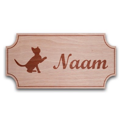 Houten Naambord Klassiek Kitten - 3