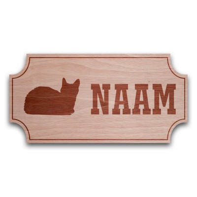 Houten Naambord Klassiek Poes - 1