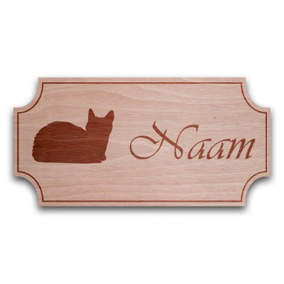 Houten Naambord Klassiek Poes - 3
