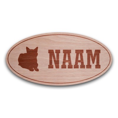 Houten Naambord Ovaal Kater - 1