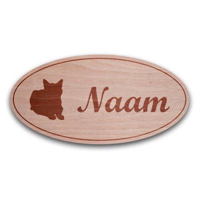 Houten Naambord Ovaal Kater - 2