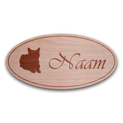 Houten Naambord Ovaal Kater - 3